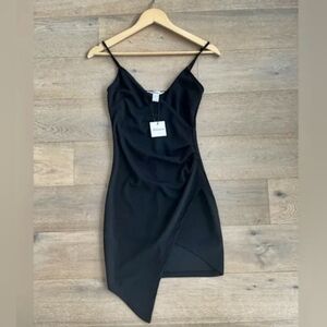 BNWT - Revamped - (Size S) Black Assymetrical Ruched Bodycon Women's Dress